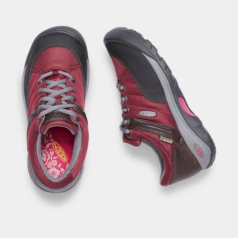 Keen Presidio Sport Mesh Waterproof Womens Work Shoes Black/Red Online (0687-ISMHD)